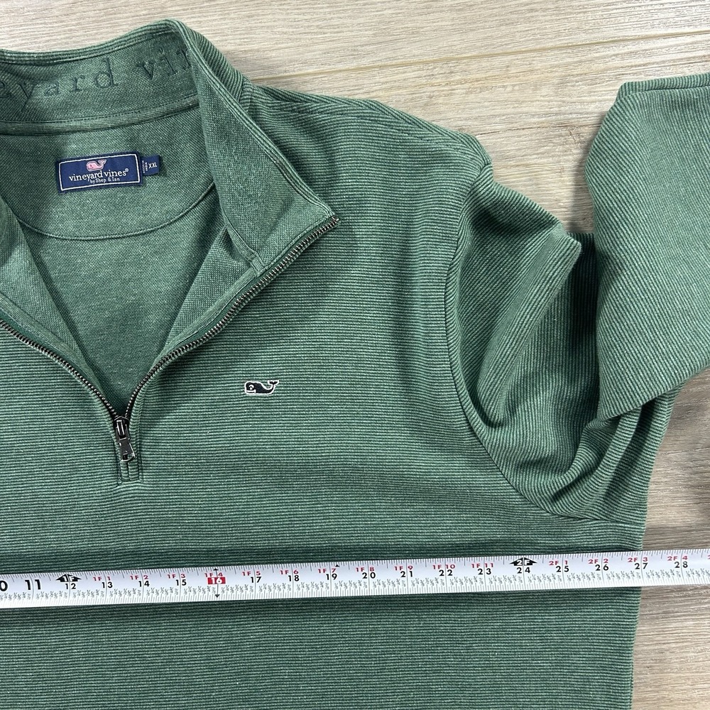 Vineyard Vines Sweater Mens 2XL Green 1/4 Zip Saltwater Performance Pullover - Picture 7 of 10